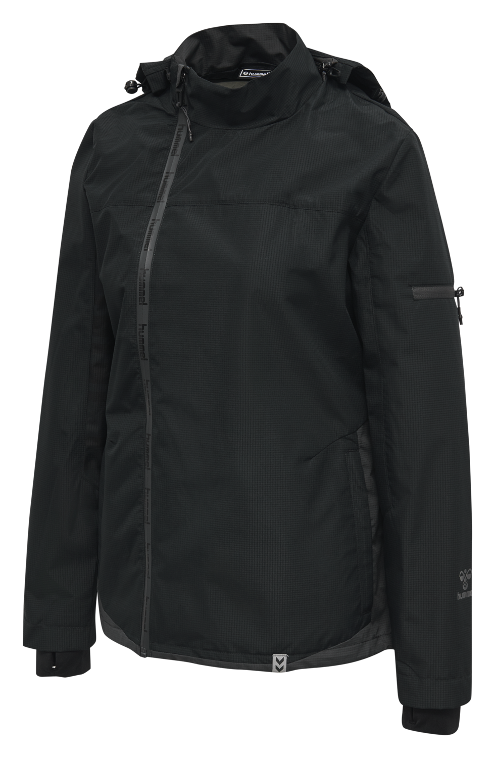 hmlNORTH SHELL JACKET WOMAN, BLACK/ASPHALT, packshot