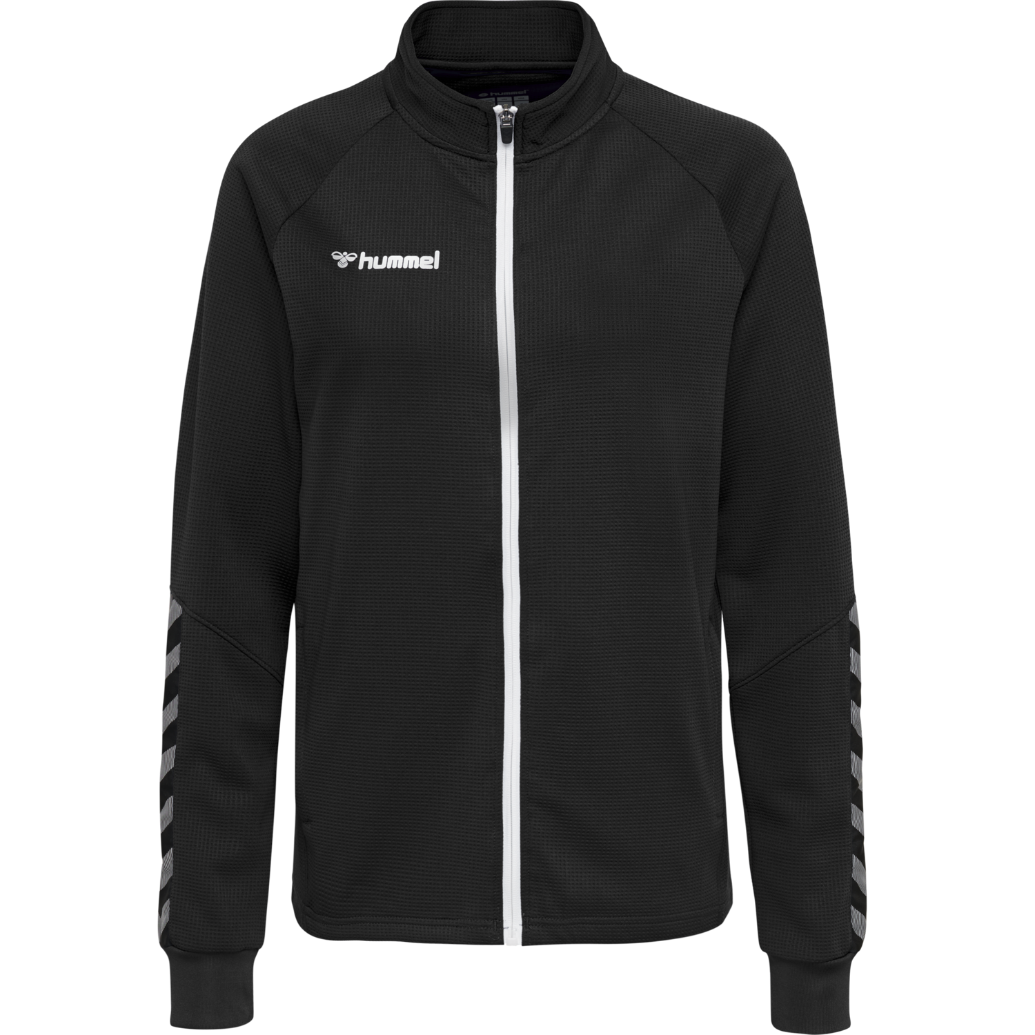 hmlAUTHENTIC WOMEN POLY ZIP JACKET, BLACK/WHITE, packshot