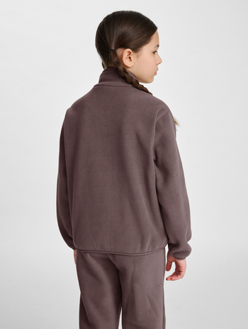 hmlJR FLEECE ZIP JACKET BEE, PEPPERCORN, model