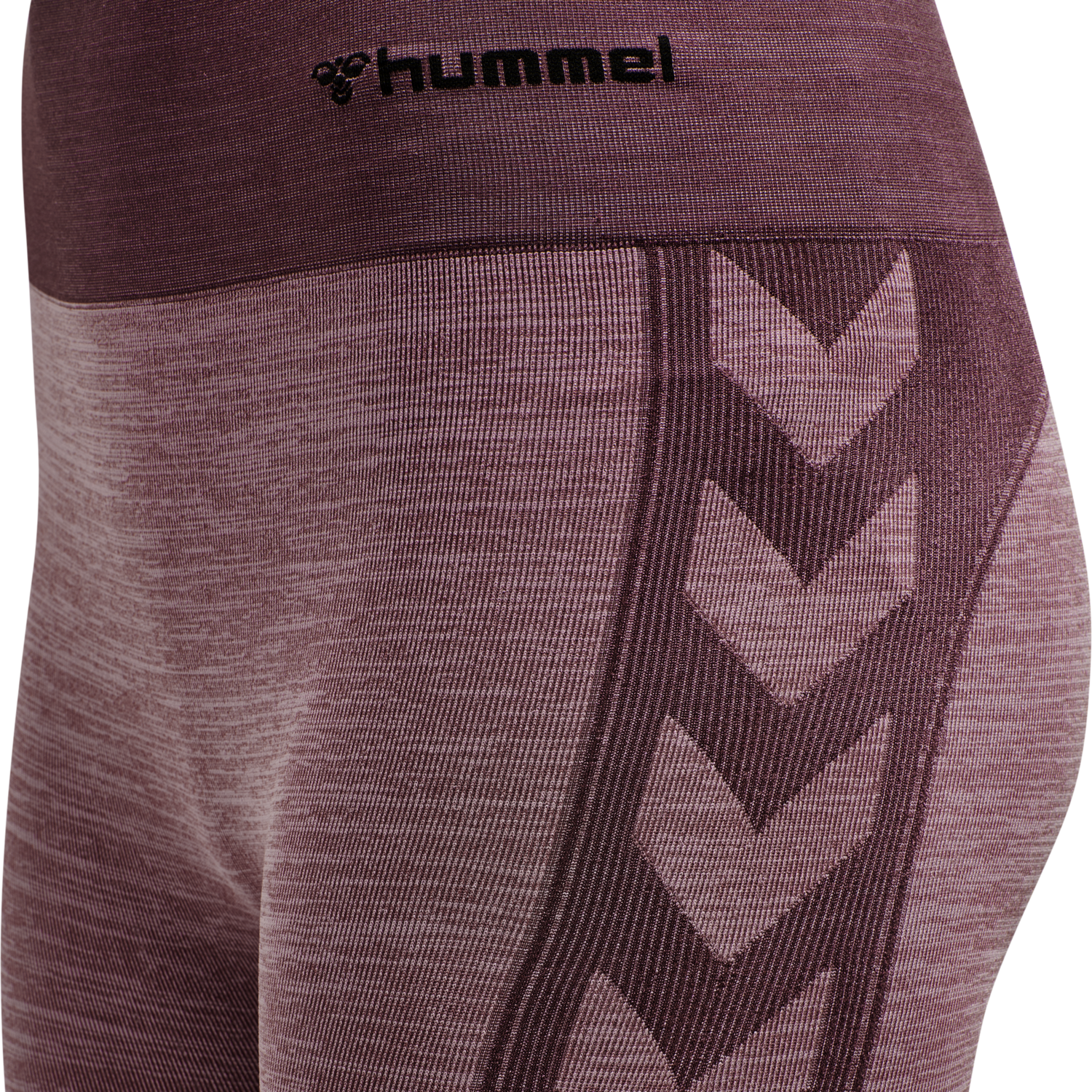 hmlCLEA SEAMLESS MID WAIST TIGHTS, FUDGE/WOODROSE MELANGE, packshot