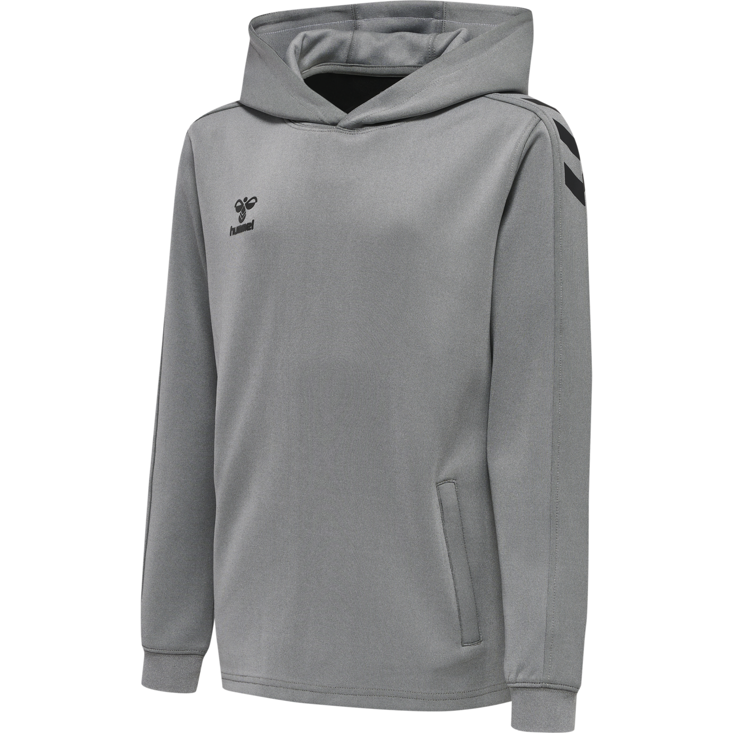 hmlCORE XK POLY KIDS SWEAT HOODIE, GREY MELANGE, packshot