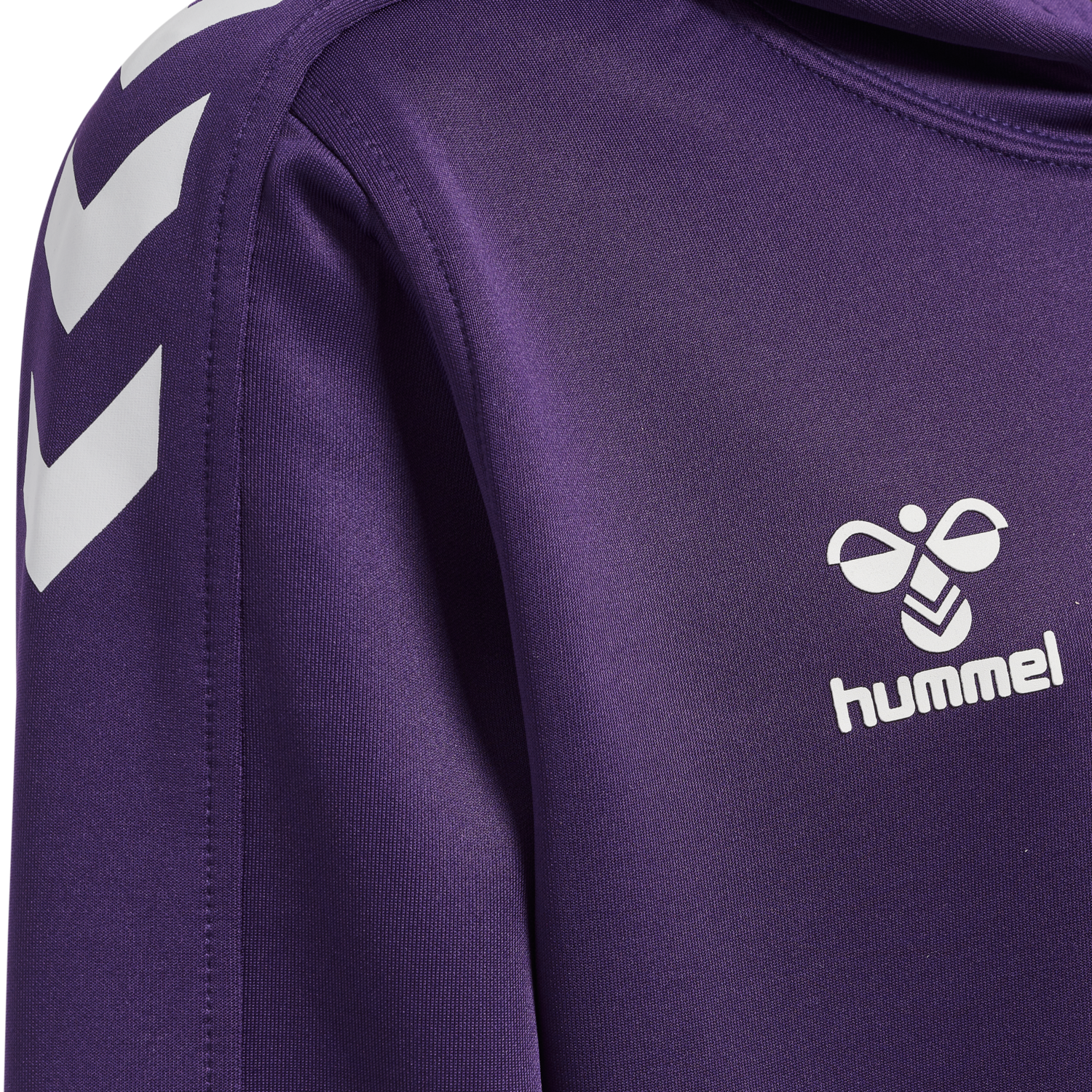 hmlCORE XK POLY KIDS SWEAT HOODIE, ACAI/WHITE, packshot