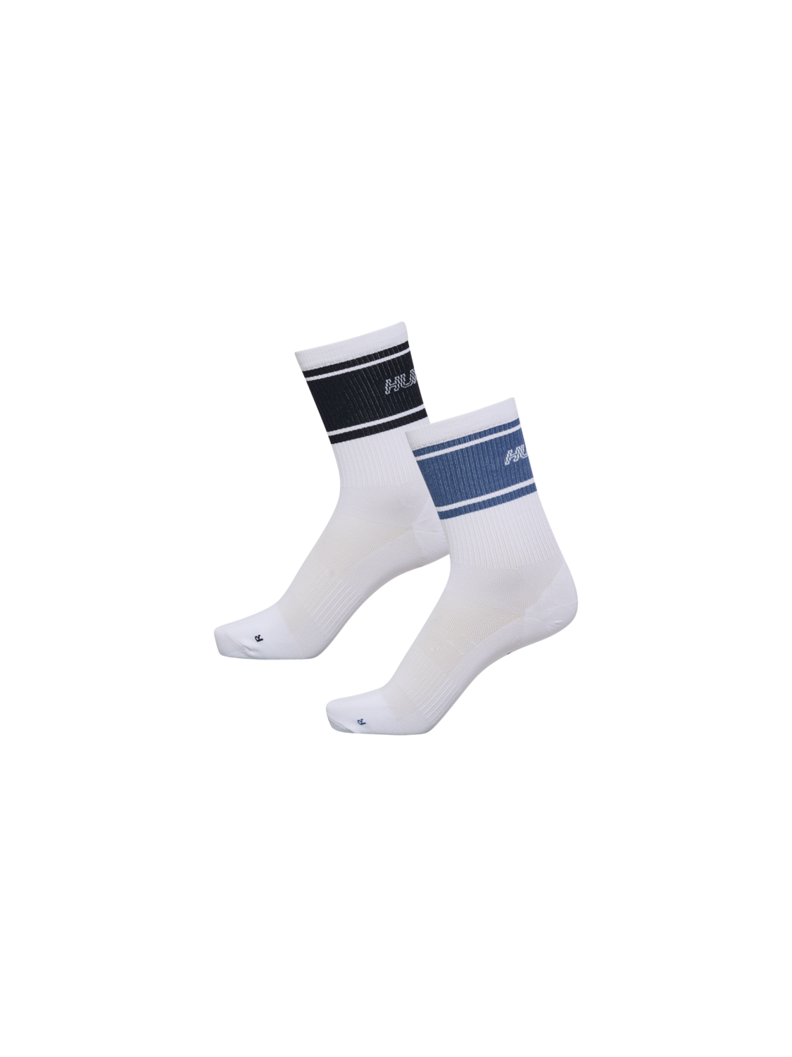 hmlCOURT 2-PACK SOCKS, BLACK/BLUE INDIGO, packshot