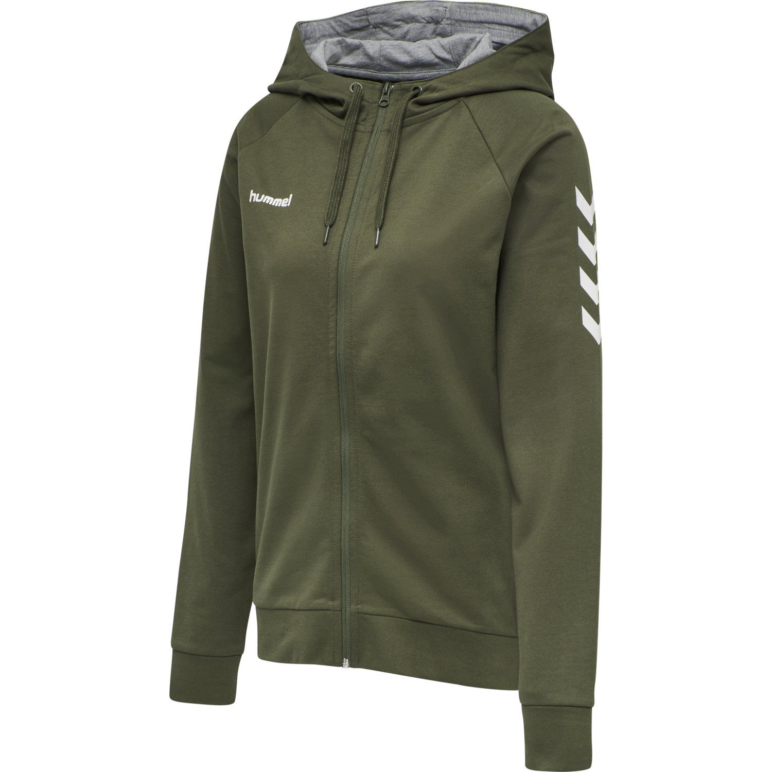 HMLGO COTTON ZIP HOODIE WOMAN, GRAPE LEAF, packshot