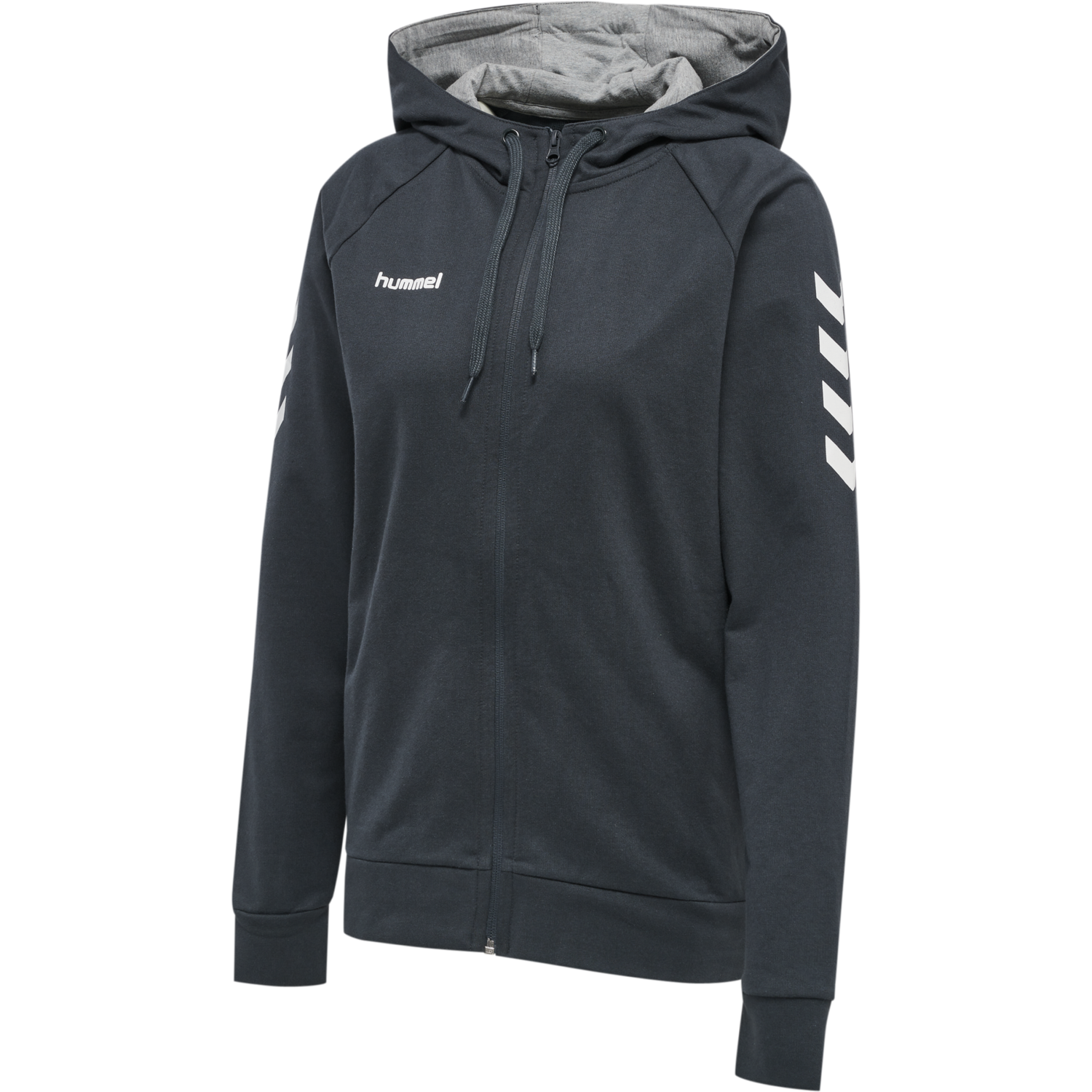 HMLGO COTTON ZIP HOODIE WOMAN, INDIA INK, packshot