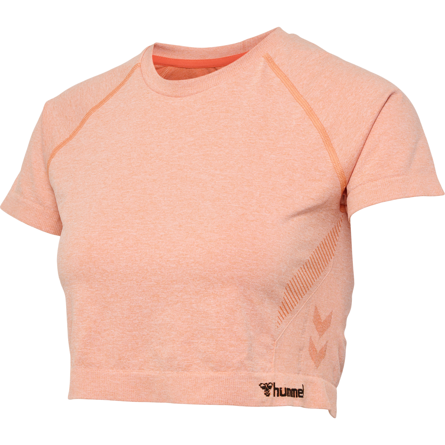 hmlCI SEAMLESS CROPPED T-SHIRT, CANYON SUNSET MELANGE, packshot