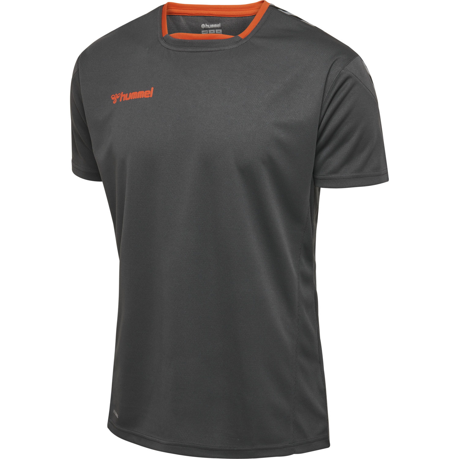 hmlAUTHENTIC KIDS POLY JERSEY S/S, ASPHALT, packshot