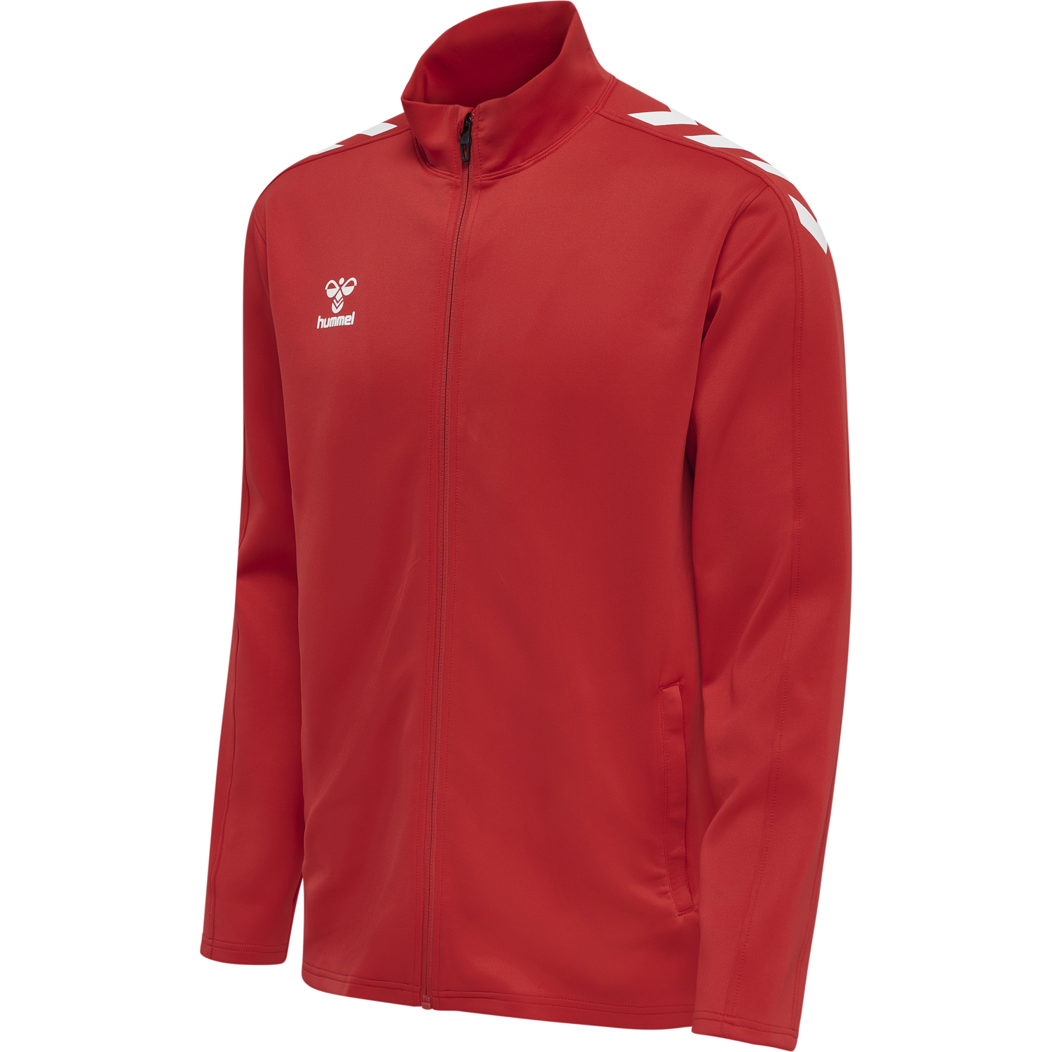 hmlCORE XK POLY ZIP SWEAT, TRUE RED, packshot