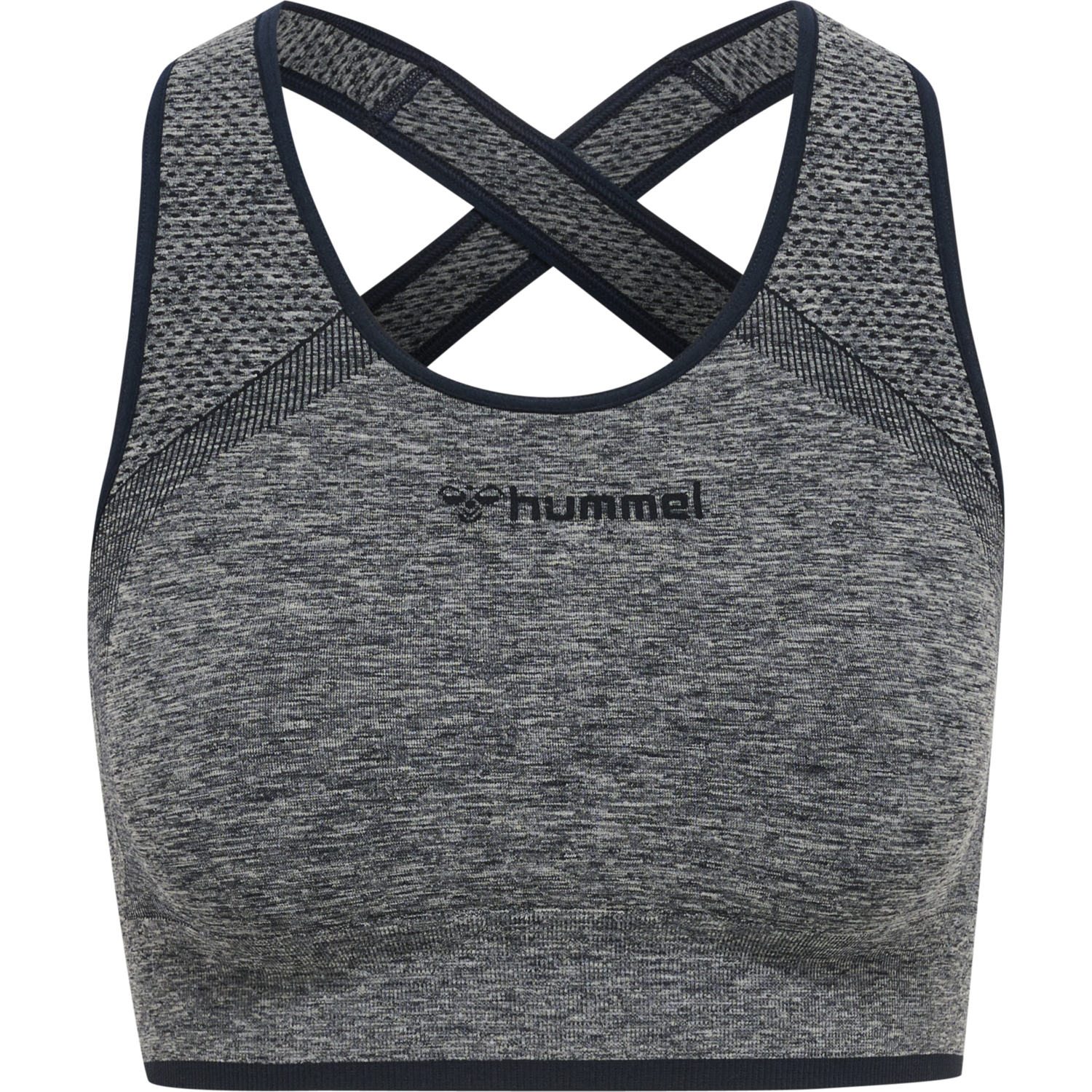 hmlMT UNA SEAMLESS SPORTS TOP, BLUE NIGHTS MELANGE, packshot