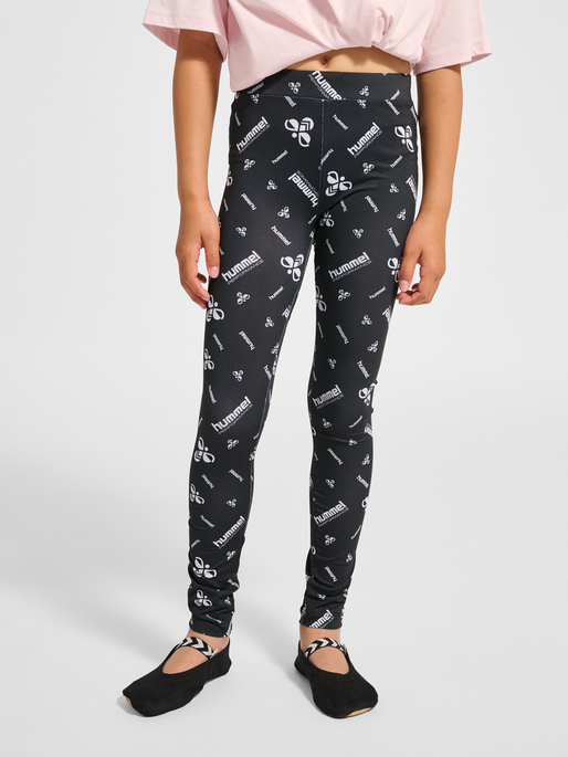 hmlJR GYM TIGHTS, BLACK/WHITE, model
