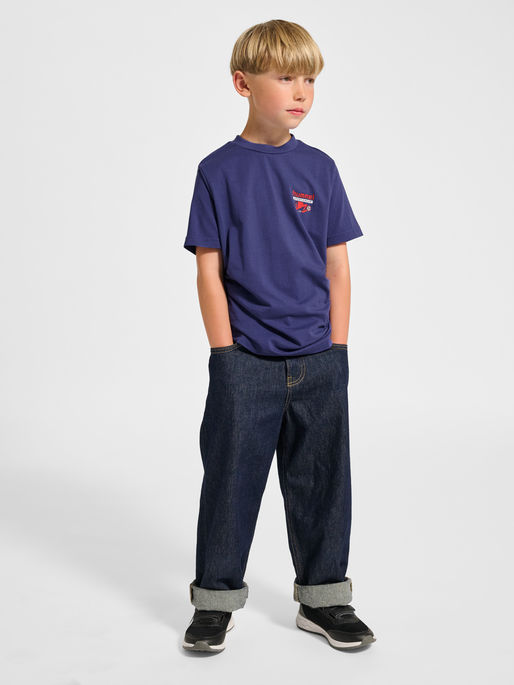 hmlJR REG T-SHIRT S/S RUNNER 2-PACK, SMOKE PINE/DEEP COBALT, model