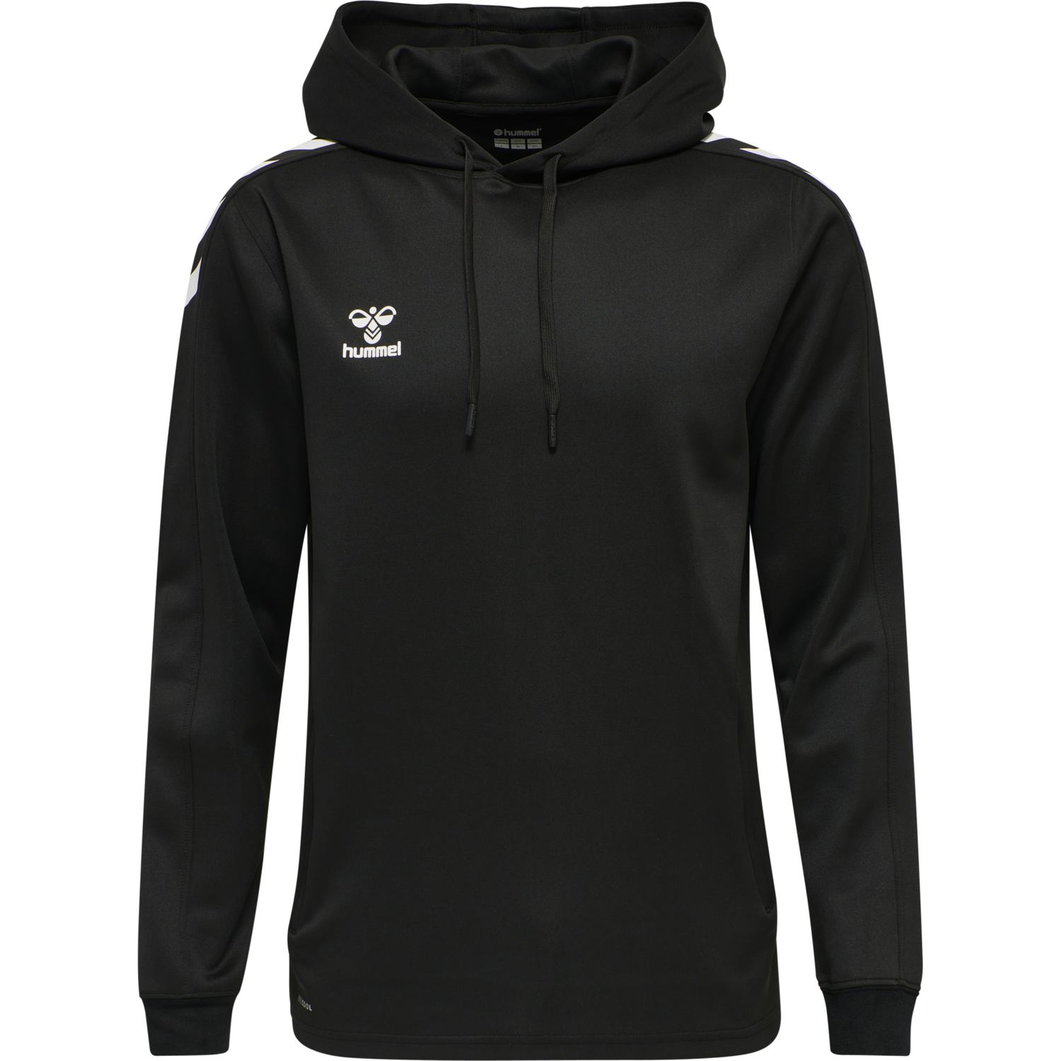 hmlCORE XK POLY SWEAT HOODIE, BLACK/BLACK, packshot