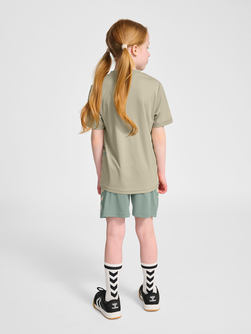 hmlPROMO KIDS DUO SET, ABBEY STONE/ICEBERG GREEN, model