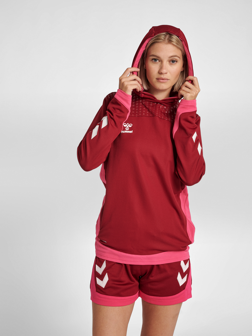 hmlLEAD WOMEN POLY HOODIE, 3584, model