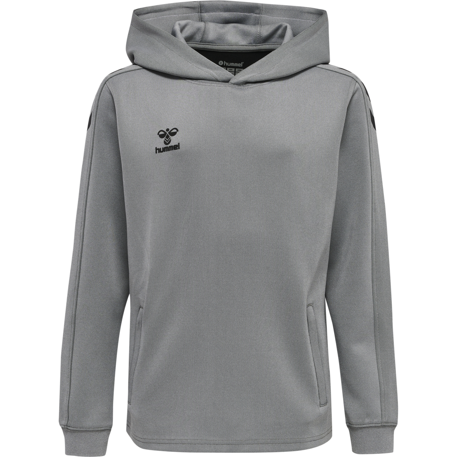hmlCORE XK POLY KIDS SWEAT HOODIE, GREY MELANGE, packshot