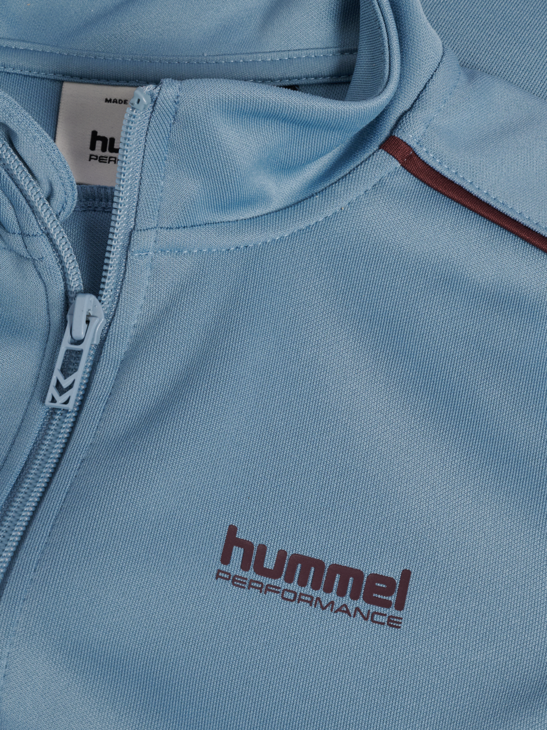 hmlJR TRACKSUIT, FADED DENIM/VINEYARD WINE, packshot