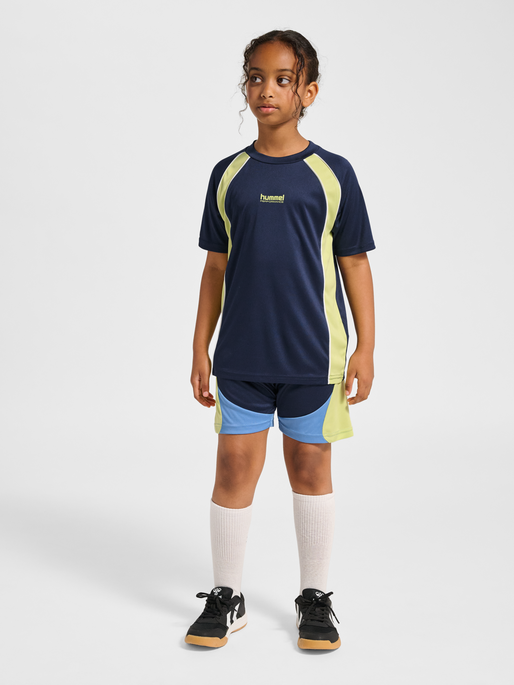 hmlJR GOAL PIPING T-SHIRT S/S, DRESS BLUES, model