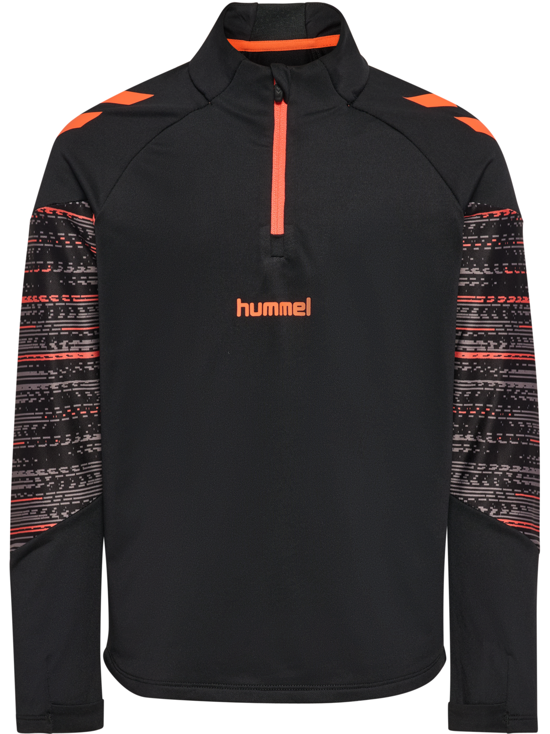 hmlBLAZE PRO TRAINING HALF ZIP KIDS, BLACK/ORANGE, packshot