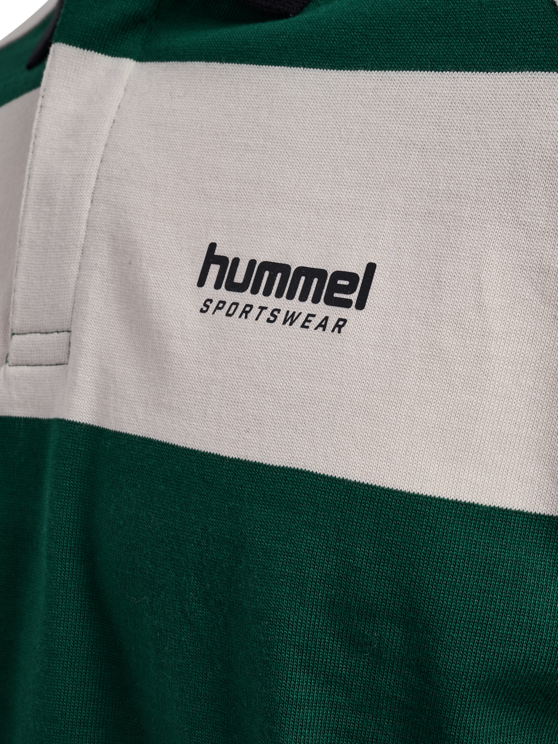 hmlLOOSE STRIPED POLO L/S, DARK GREEN, packshot