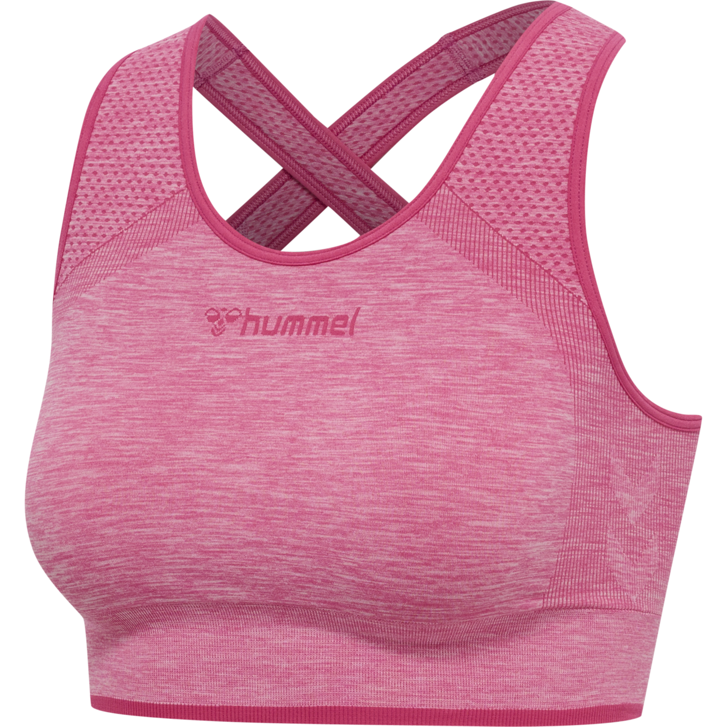 hmlMT UNA SEAMLESS SPORTS TOP, AZALEA PINK MELANGE, packshot