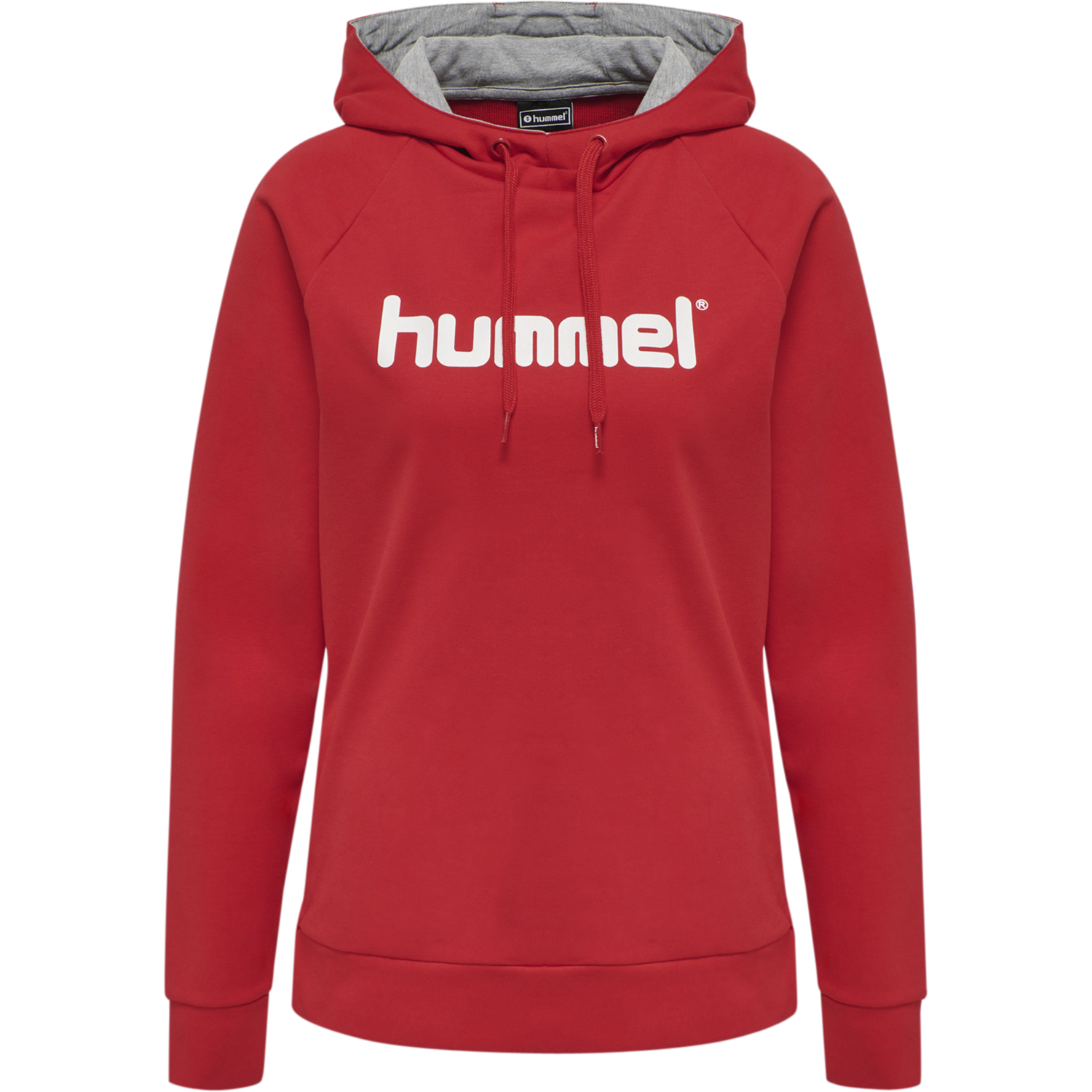 HMLGO COTTON LOGO HOODIE WOMAN, TRUE RED, packshot