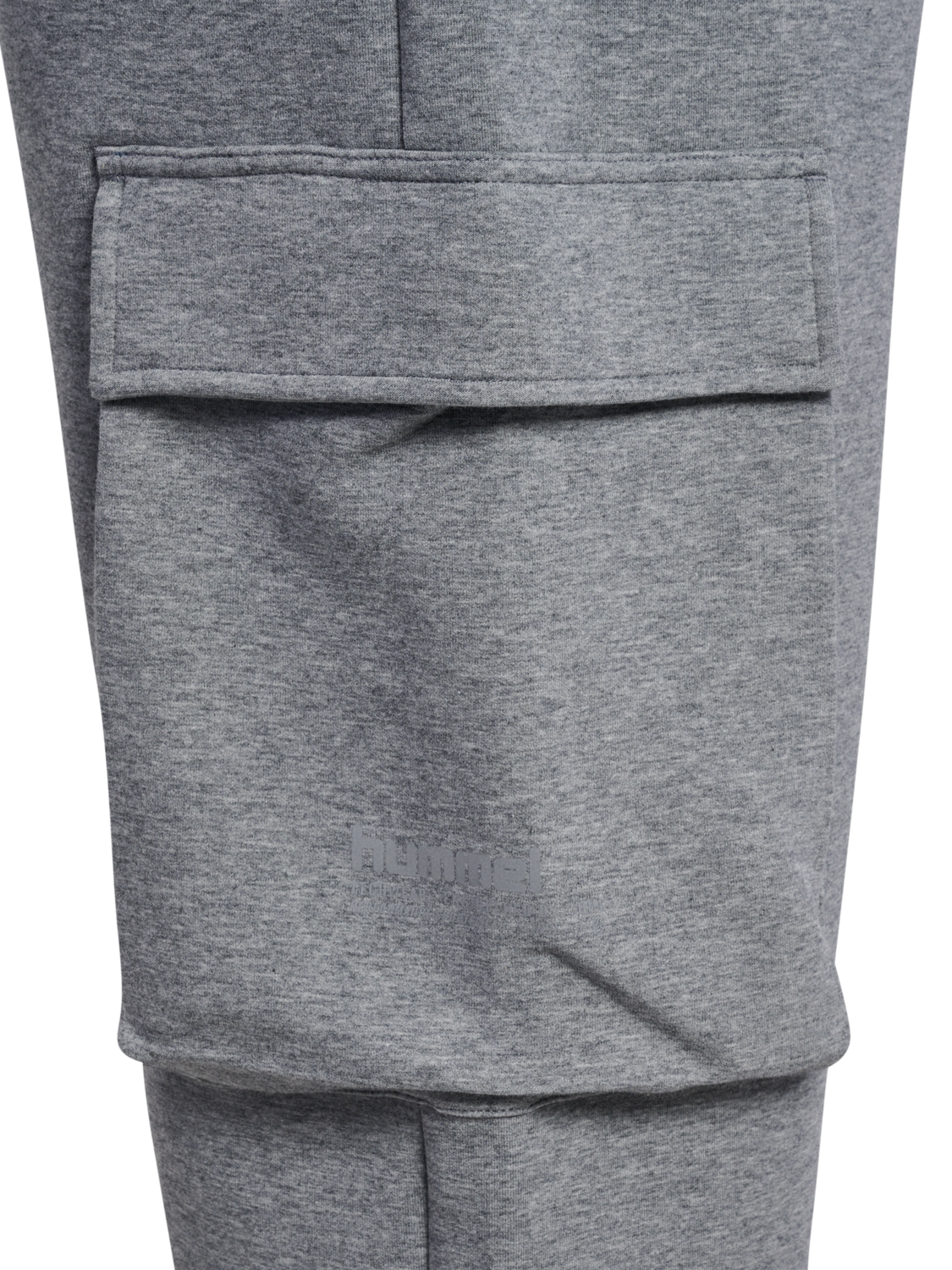 hmlTECH FLEECE LOOSE CARGO PANTS, GREY MELANGE, packshot