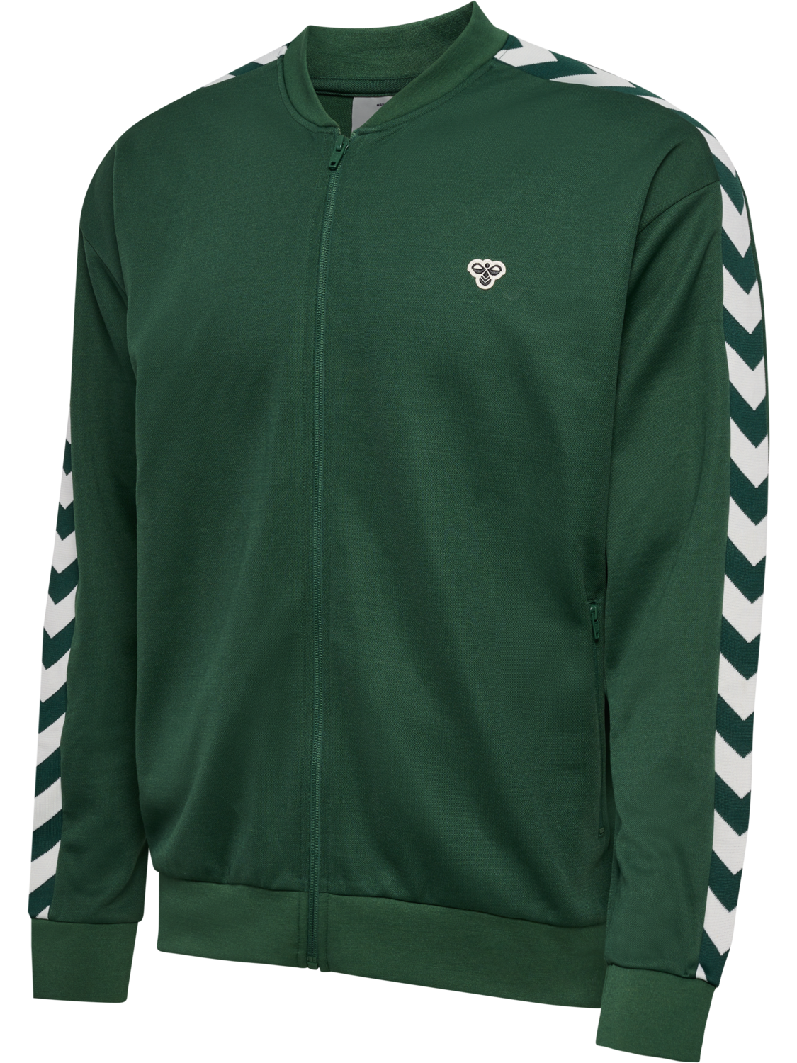 hmlARCHIVE REGULAR POLY ZIP JACKET, DARK GREEN, packshot