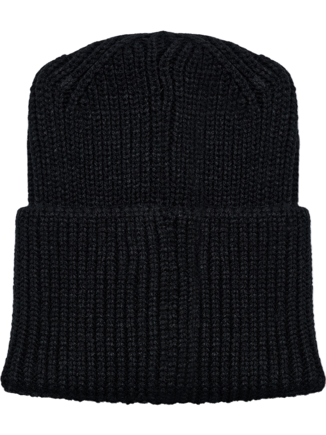 hmlJR HEAVY RIB KNIT BEANIE, BLACK, packshot