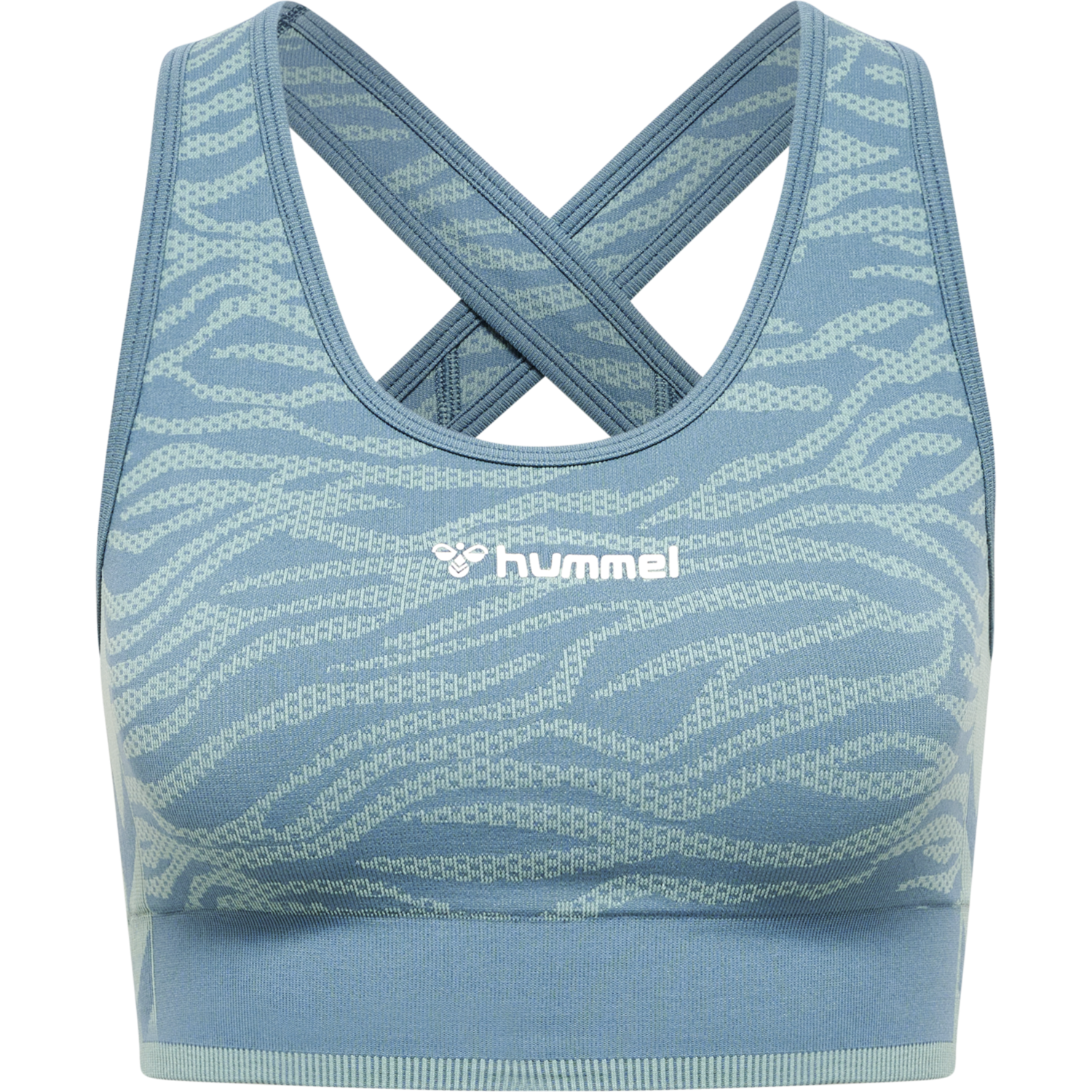 hmlMT SAGA SEAMLESS SPORTS TOP, NORTH ATLANTIC/BLUE SURF MELANGE, packshot