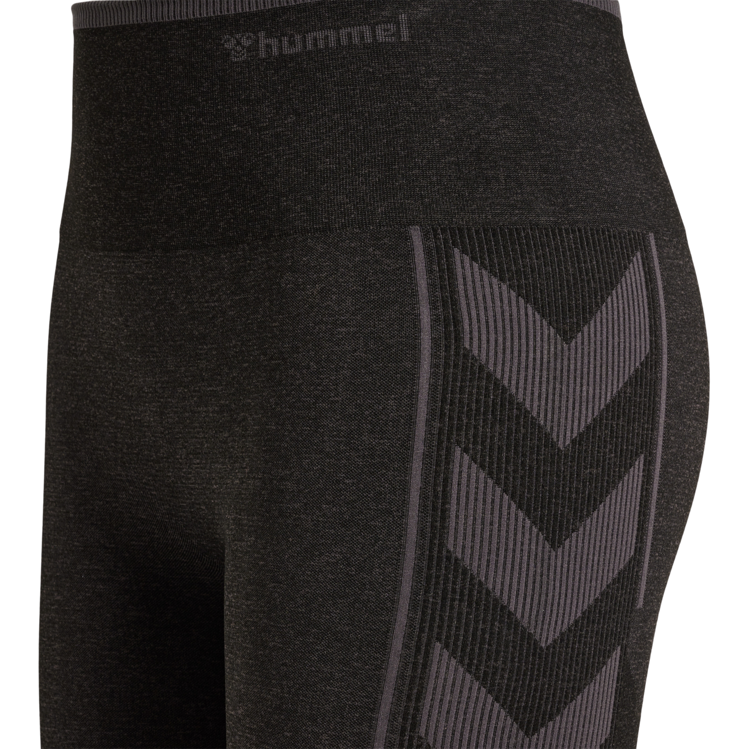 hmlMT ENERGY SEAMLESS HW TIGHTS, BLACK/ASPHALT MELANGE, packshot