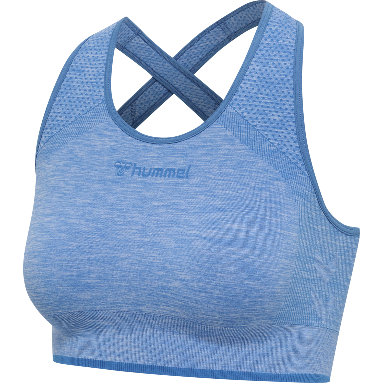 hmlMT UNA SEAMLESS SPORTS TOP, MARINA MELANGE, packshot