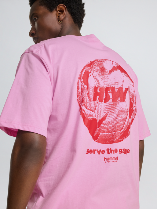 hmlLOOSE T-SHIRT S/S HSW FOOTBALL, PASTEL LAVENDER, model