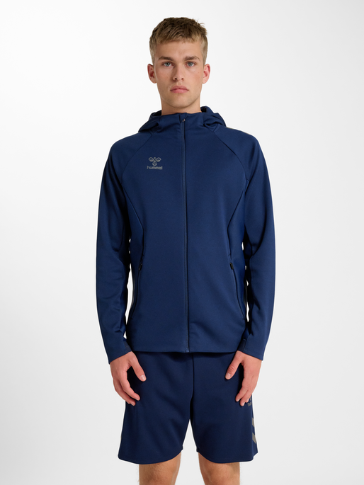 hmlCIMA 2.0 ZIP HOODIE, MARINE, model