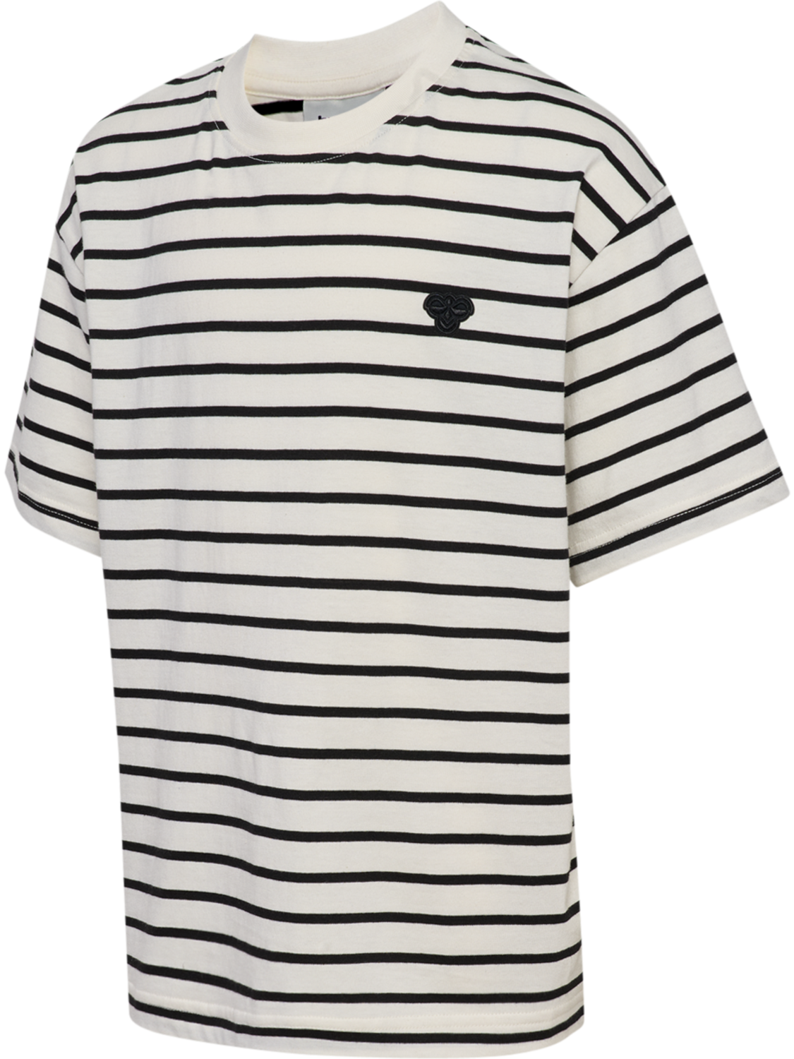 hmlJR LOOSE STRIPED T-SHIRT S/S BEE, TOFU, packshot