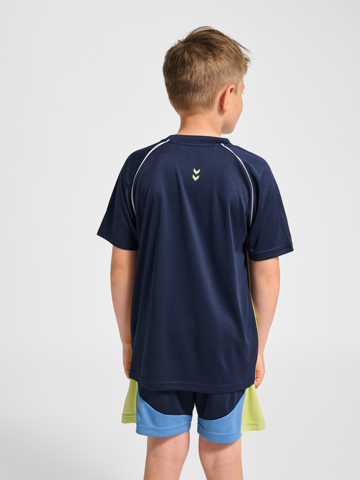 hmlJR GOAL PIPING T-SHIRT S/S, DRESS BLUES, model