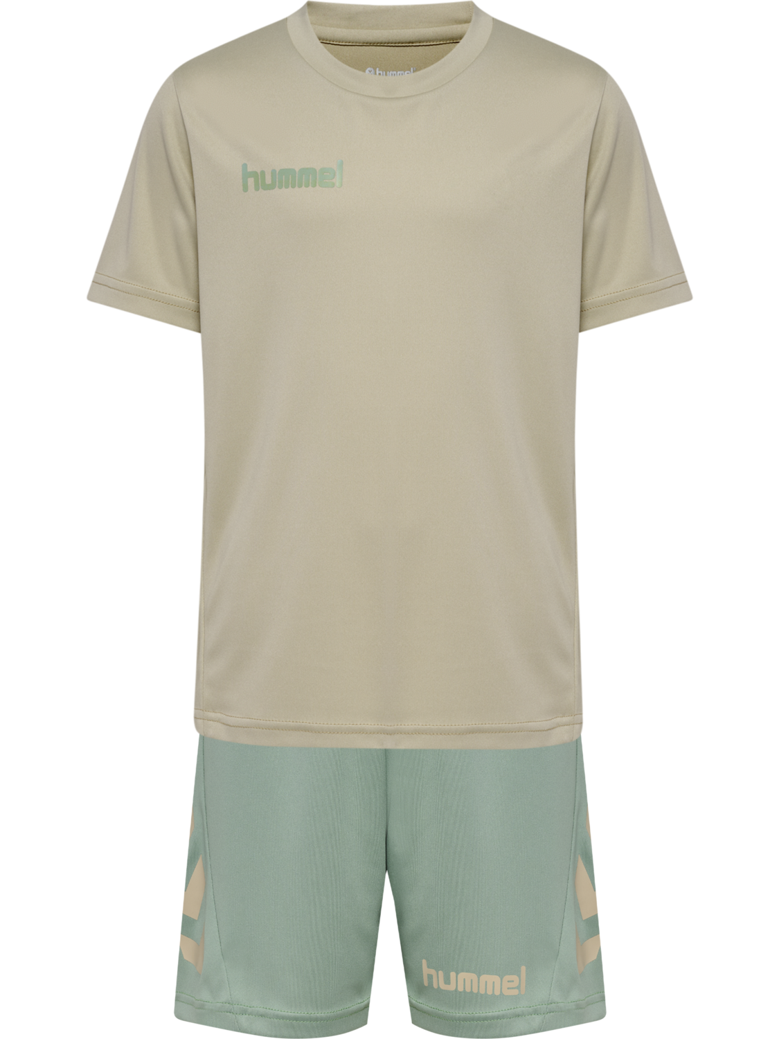 hmlPROMO KIDS DUO SET, ABBEY STONE/ICEBERG GREEN, packshot