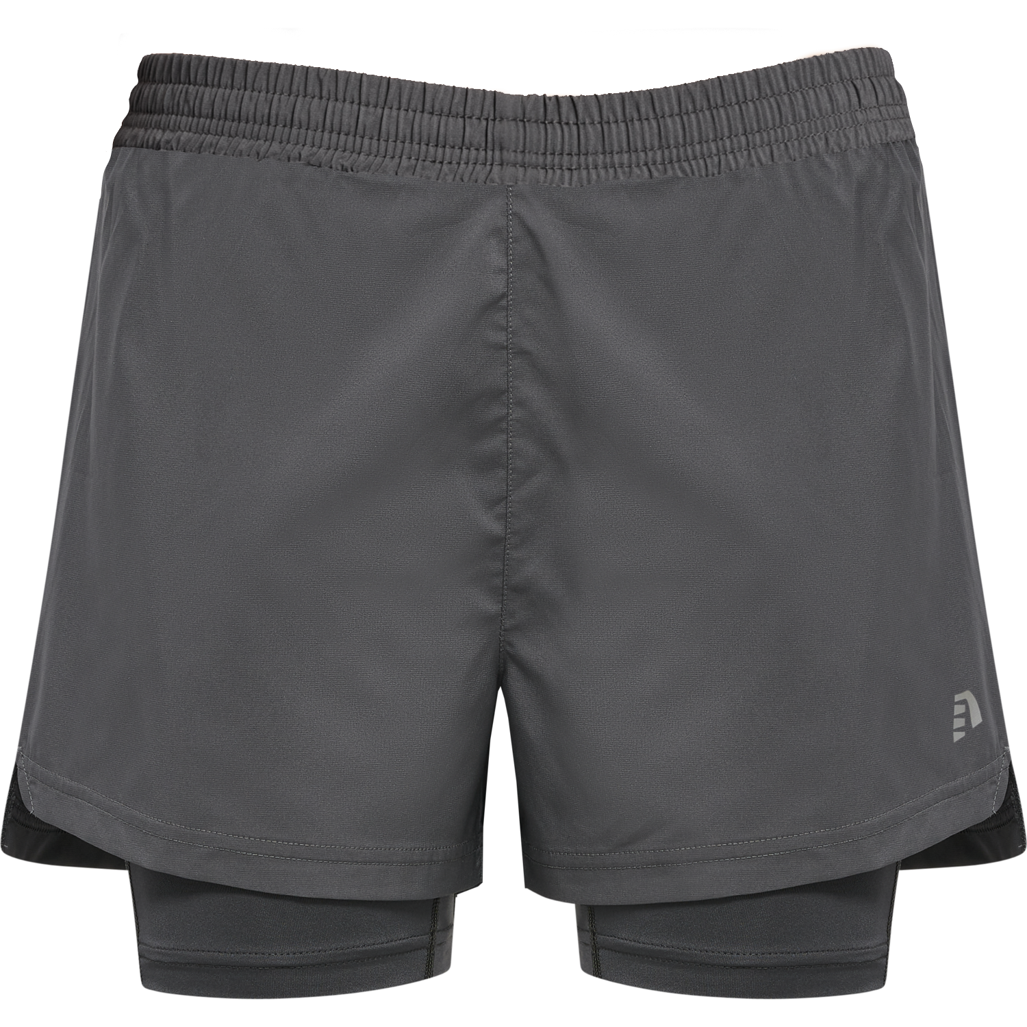 WOMEN 2-IN-1 RUNNING SHORTS, FORGED IRON, packshot